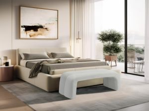 arc boucle fabric bench meridian 3