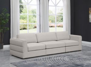 beckham linen textured modular sectional sofa 12