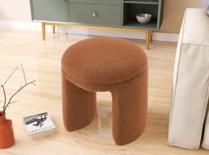 bowen faux shearling teddy fabric ottoman meridian 1