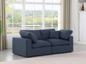 comfy linen textured fabric dining sofa 24