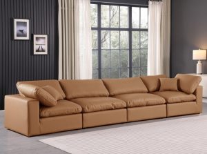 comfy vegan leather dining sofa 45