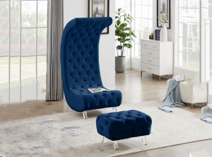 crescent velvet chair ottoman 15