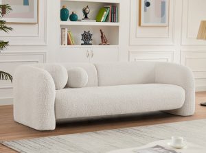 emory boucle fabric dining sofa 13