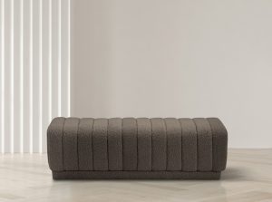 heathrow boucle fabric bench ottoman 1