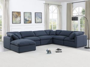 indulge textured fabric dining module sofa 3