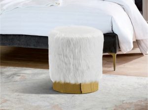 joy faux fur ottoman 1