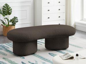 luka boucle fabric bench meridian 5