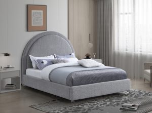 milo boucle fabric bed 1