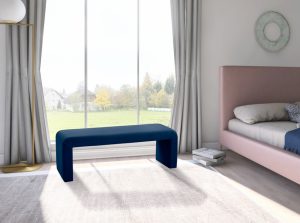 minimalist velvet bench meridian 4