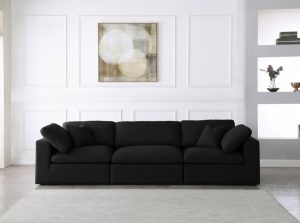 serene linen textured fabric deluxe comfort modular sofa 5