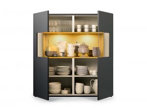 alf da fre high design sideboard with 2 glass cabinet doors and led lights metropolis