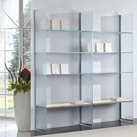 Double Bookcase With 8 Shelves