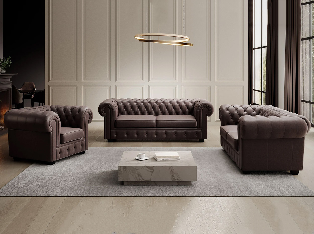 Chesterfield Sofa Set By Wersal