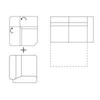 Sectional Sofa w/Bed (124″ x 83″)