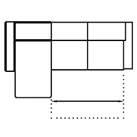 Sectional Sofa w/Bed (W113″ x 61)