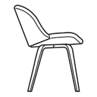 N: Curved Wood Legs