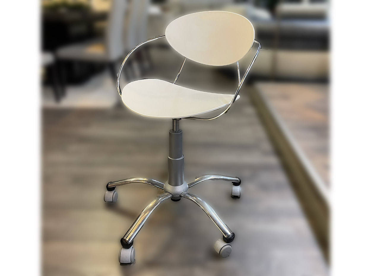 Valentini White Swivel Office Chair Made in Italy