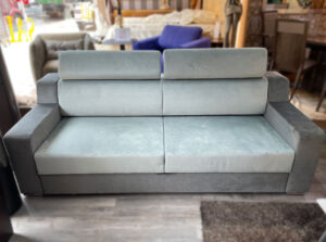 Allegro Sofa Bed in blue gray Microfiber 04