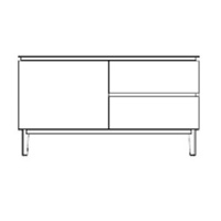One Door/Two Drawers W48″
