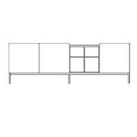 Door/Door/Open Shelving Space/Door