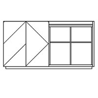 Left Door&Right Open Shelving Space
