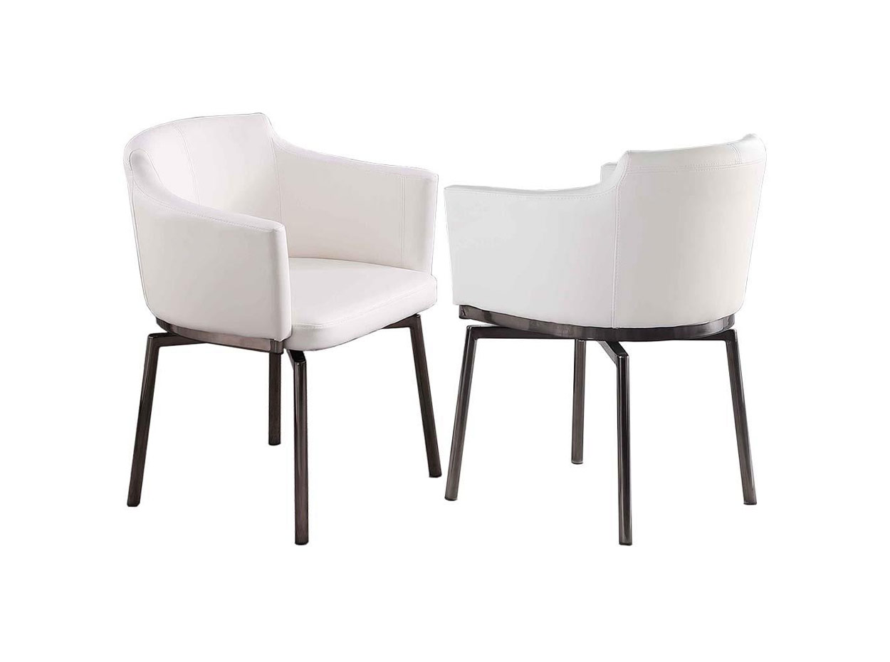 Contemporary Dusty Arm Chair by Chintaly White 2