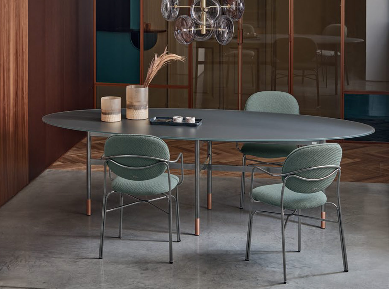 Glamour Elliptical Dining Table by Bontempi 1
