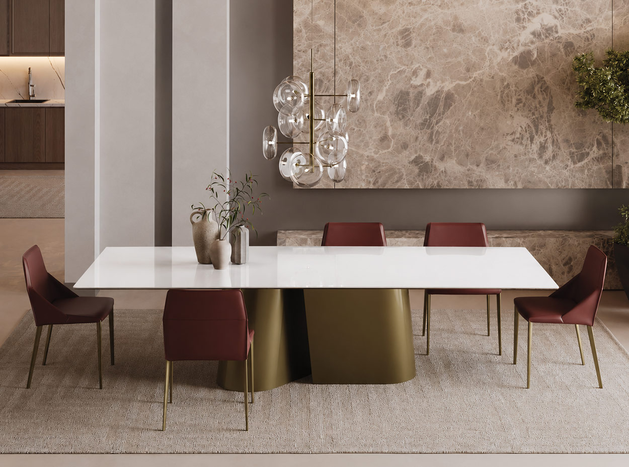 Kimono Glass Rectangular Dining Table by Bontempi 1
