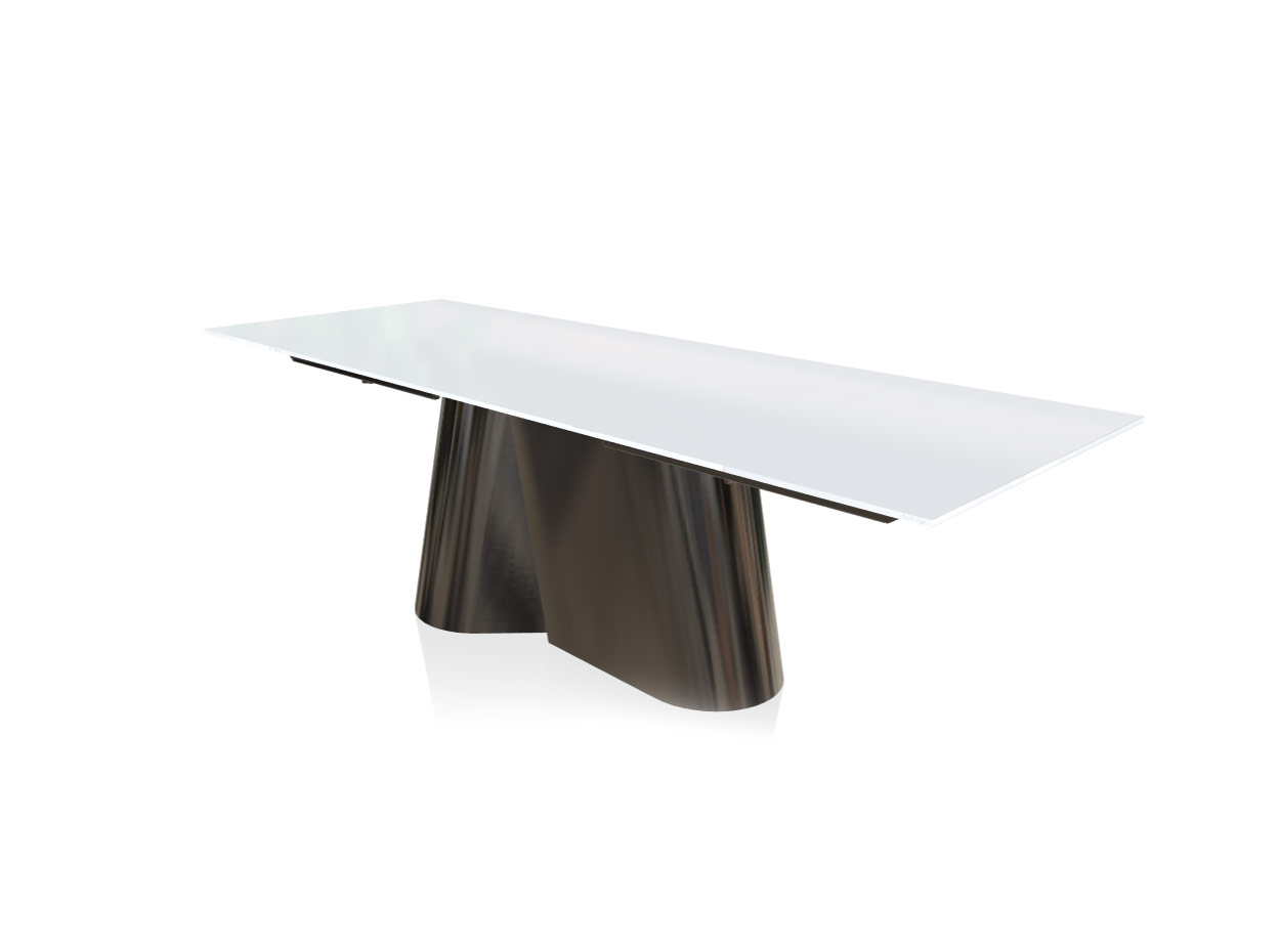Kimono Rectangular Glass Extension Dining Table 1