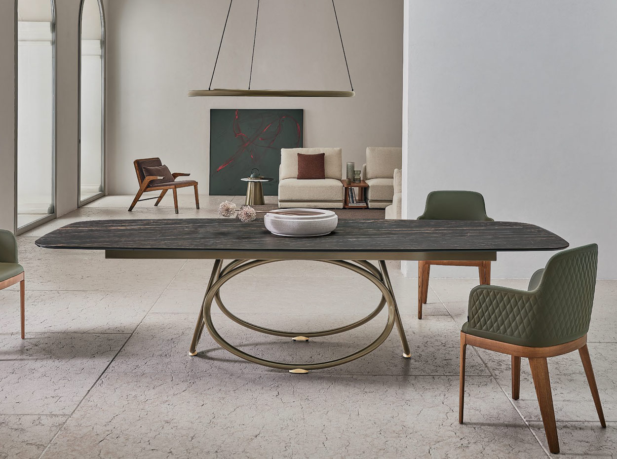 Louis Barrel Ceramic Dining Table by Bontempi 1