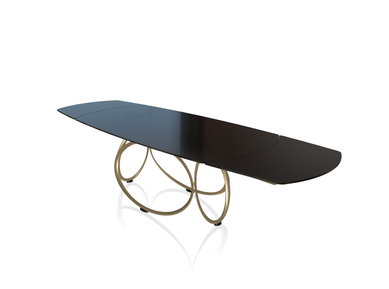 Louis Barrel Extensions Glass Dining Table by Bontempi 1