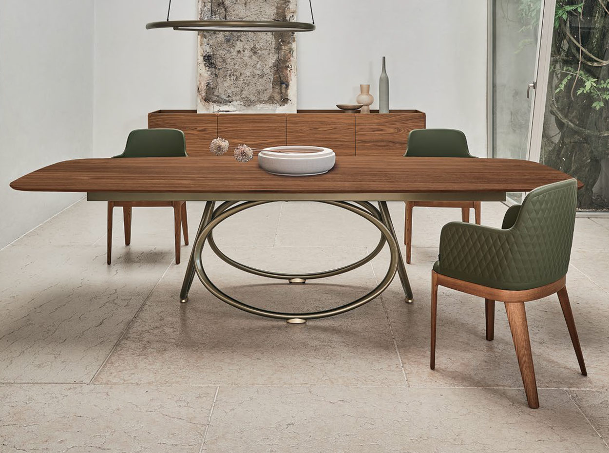 Louis Barrel Wood Dining Table by Bontempi 12