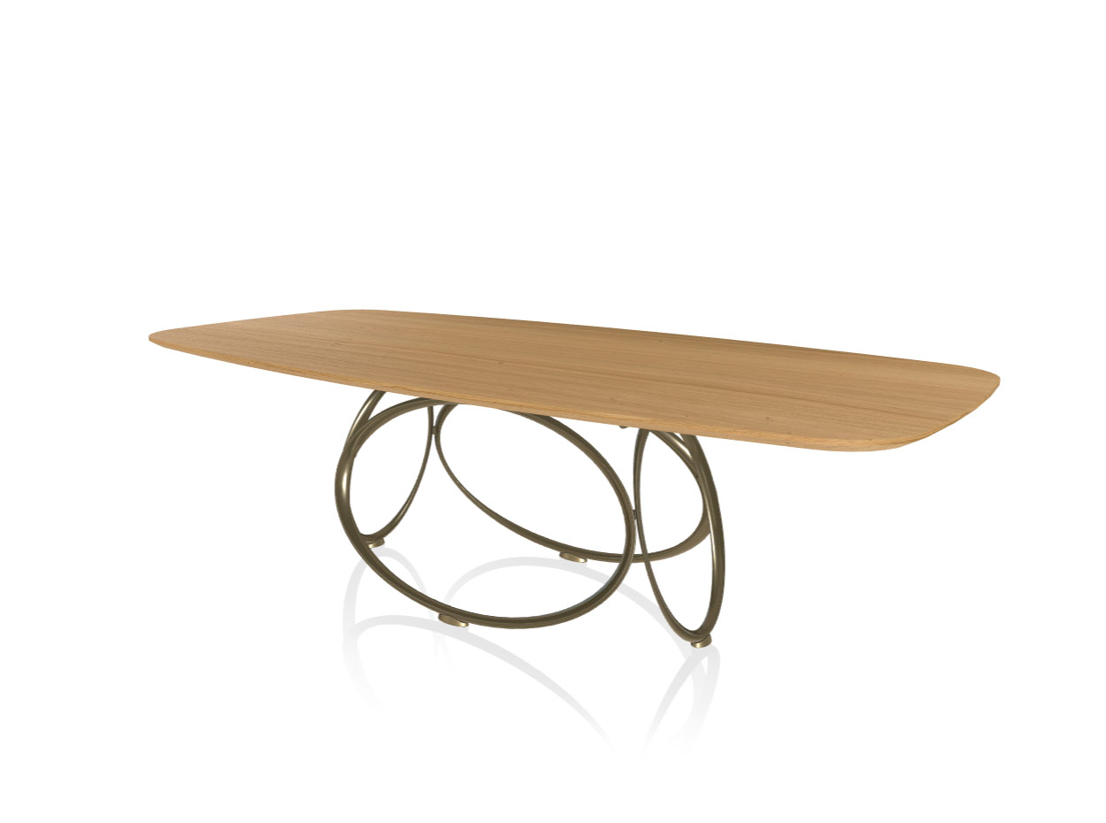 Louis Barrel Wood Dining Table by Bontempi 6