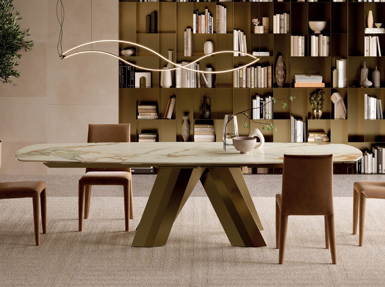 Menhir Ceramic Extension Barrel Dining Table 1
