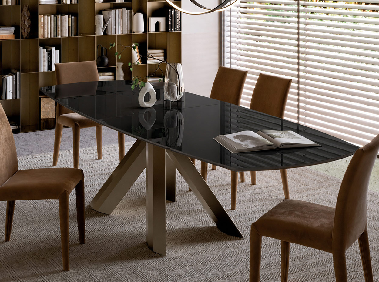Menhir Glass Extension Barrel Dining Table 2