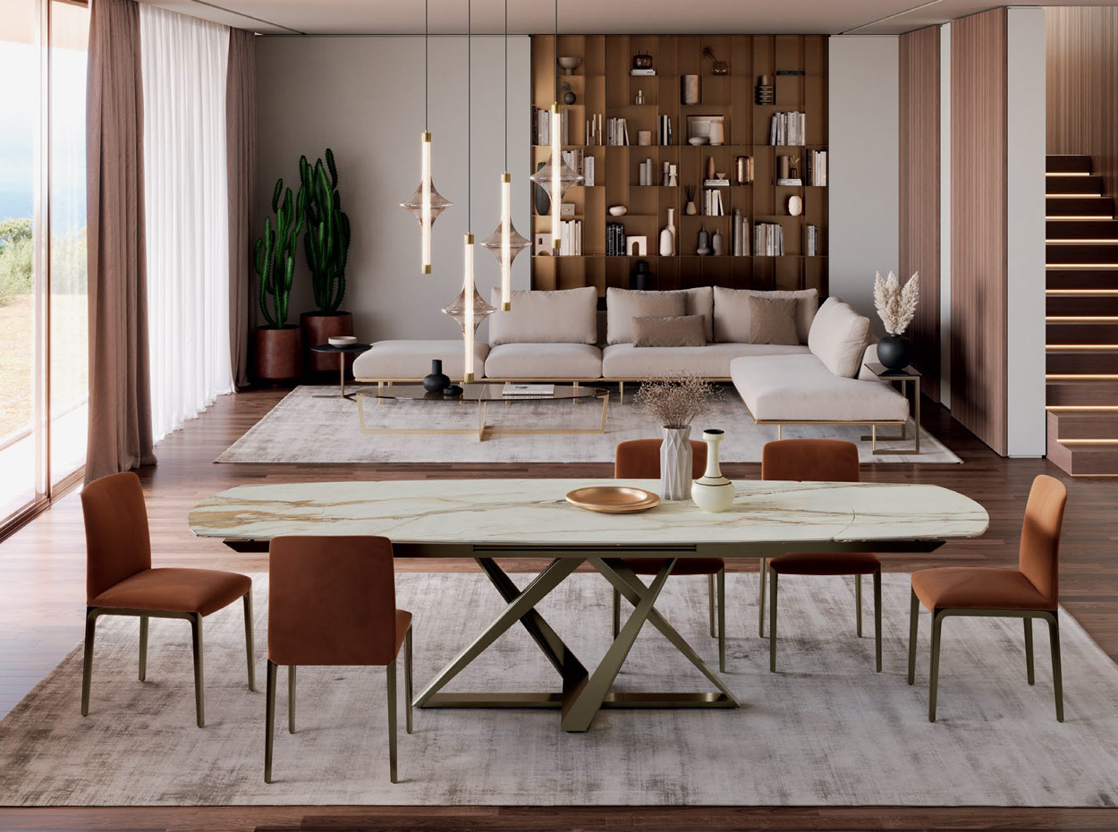 Millennium Barrel Ceramic Extension Dining Table 1.