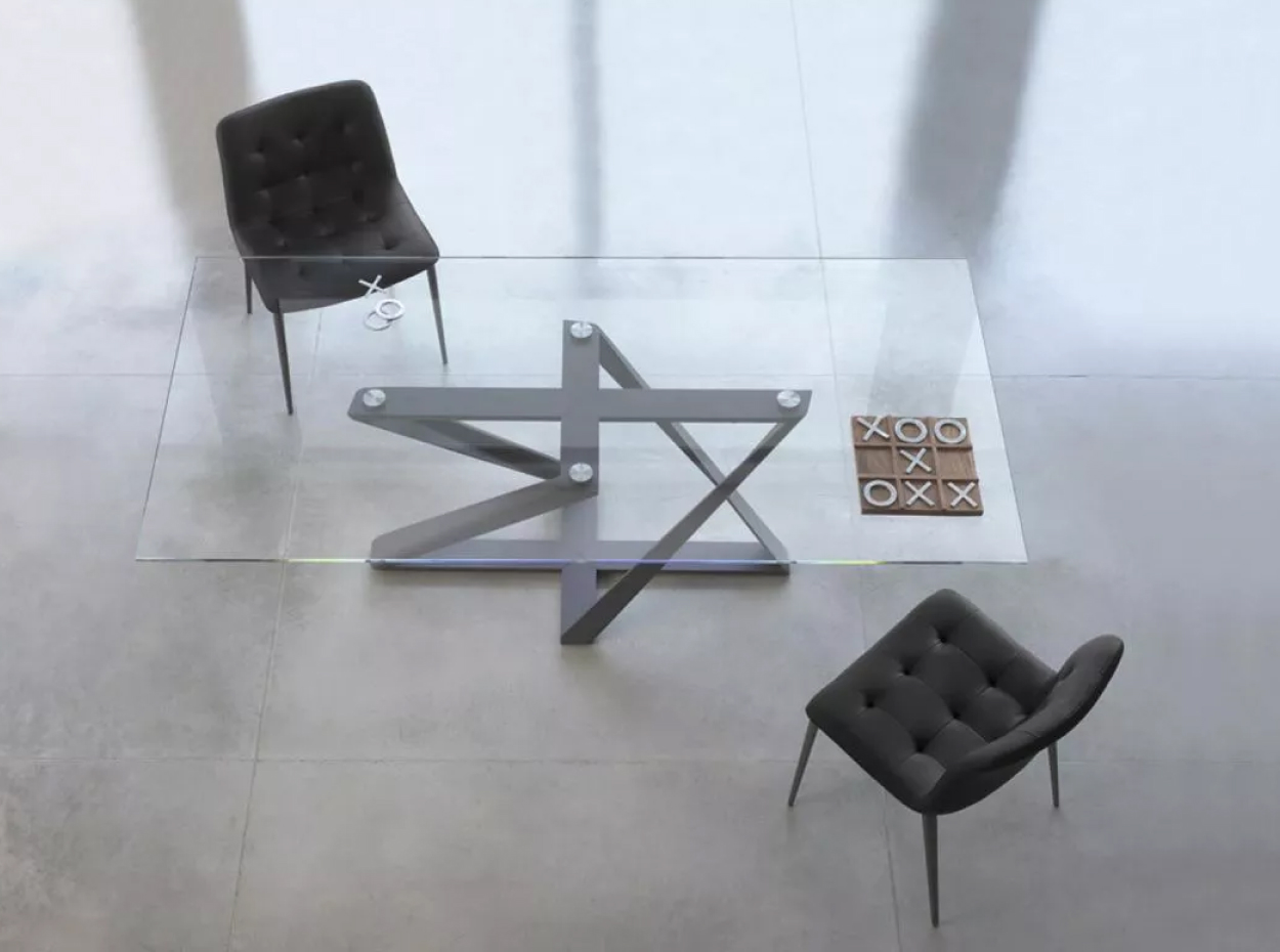 Millennium Barrel Glass Extension Dining Table 8