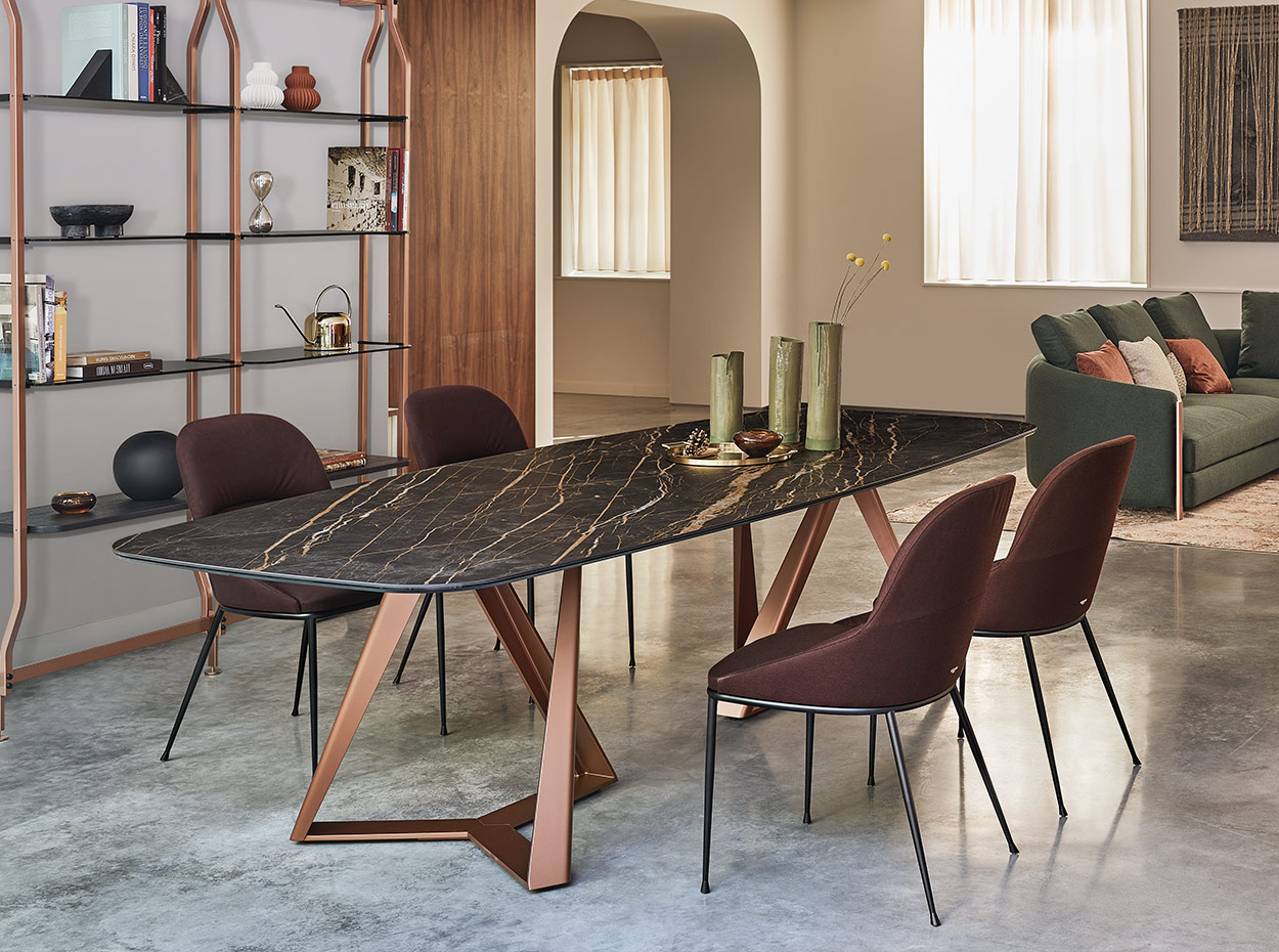 Millennium Ceramic Barrel Dining Table by Bontempi 1